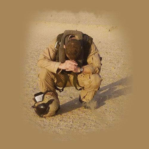 Soldier Prays Pictures, Images and Photos