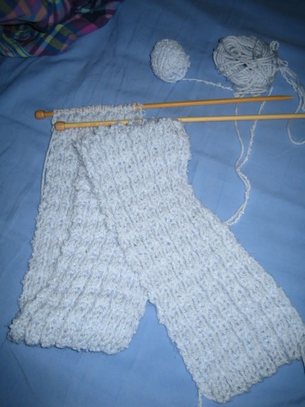 Soft Pale Blue Scarf WIP