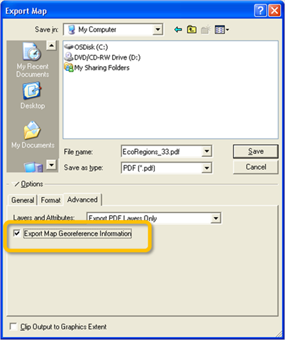 Export Map Georeference