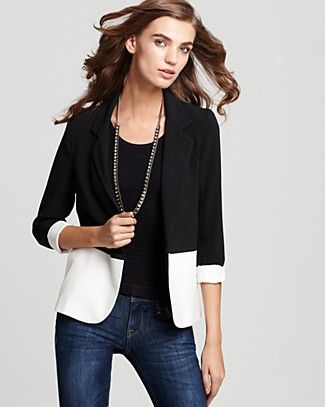 Aqua Color Block Girlfriend Blazer