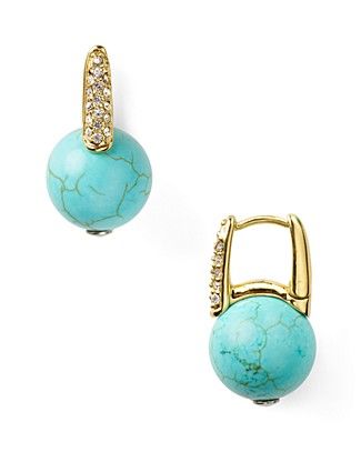 MICHAEL Michael Kors Crystal Huggie Turquoise Earrings