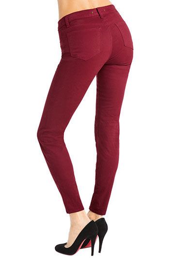 J Brand Mid-Rise Skinny Leg Jean in Black Cherry