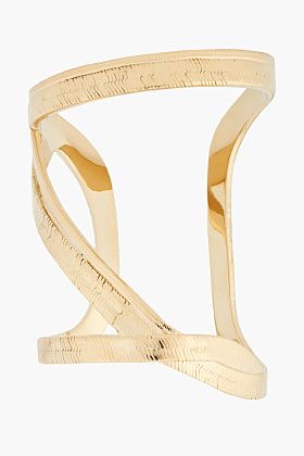 Saint Laurent Gold Snake Textured Cuff