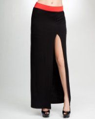 Bebe Contrast Knit Maxi Skirt