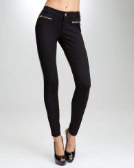 Bebe Seamed Ponte Zipper Leggings