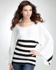 Bebe Kimono Sleeve Stripe Top