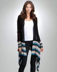 Bebe Chevron Stitch Long Sleeve Cover Up
