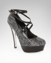 Bebe Alyssa Tweed Patent Criss-Cross Pumps