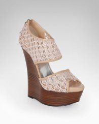 Bebe Celia Crochet Wedge Sandal