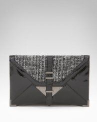 Bebe Tweed Metal Envelope Clutch