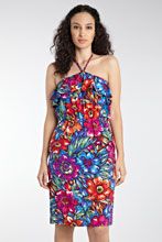 Warehouse Bright Floral Bandeau Dress