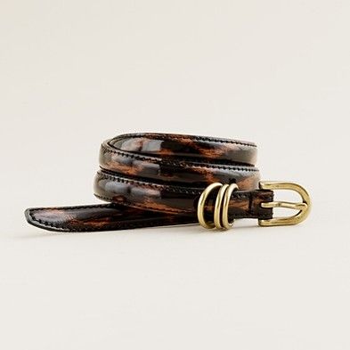 J.Crew Skinny Leopard Patent Belt