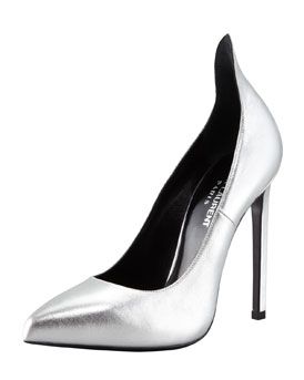 Saint Laurent Metallic Exaggerated Heel Pump