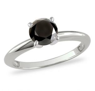 1 CT. Enhanced Black Diamond Ring in 10K White Gold