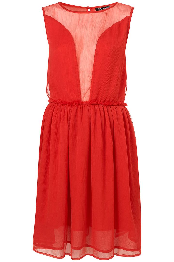 TopShop Red Chiffon Dress