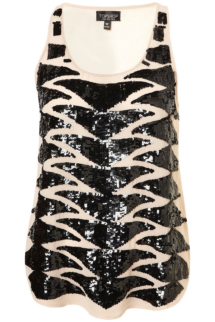 Topshop Zig Zag Sequin Racerback Top