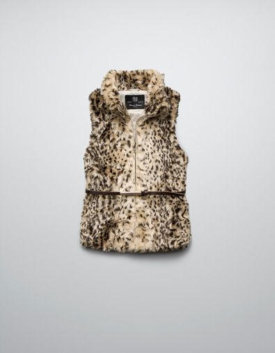 Zara Leopard Print Fur Waistcoat