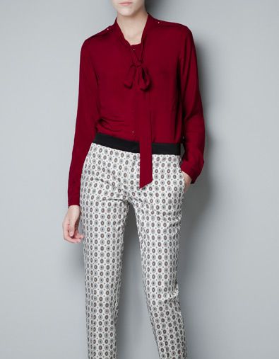 Zara Shirt with Bow Collar