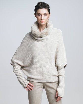 Loro Piana Chinchilla-Neck Poncho