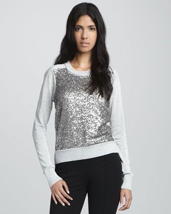 Diane von Furstenberg Maryse Sequined Wool Sweater