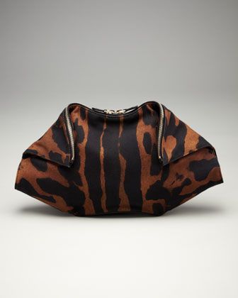 Alexander McQueen De-Manta Tiger-Print Clutch
