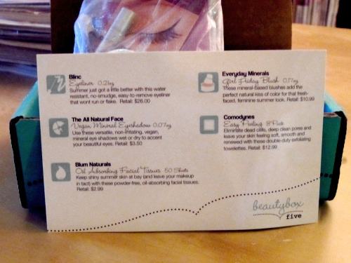 Beauty Box 5 - Sample Instruction Card
