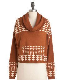 Longhorn Fashions Burnt Orange Sweater Aztec Design