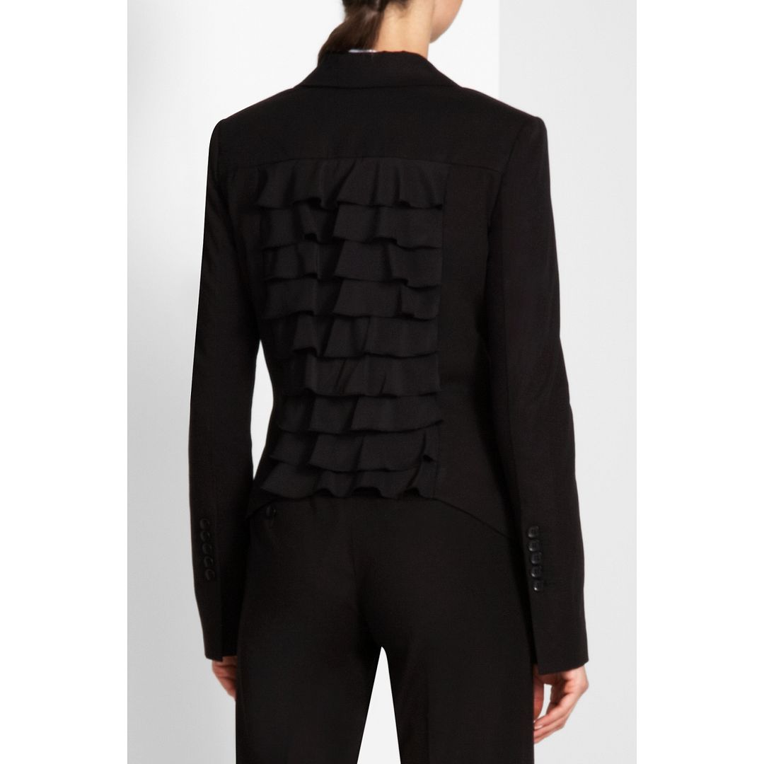 BCBGMAXAZRIA Adoree Ruffle Back Blazer