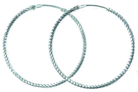Loopty Hoops Endless Diamond Cut Sterling Silver Hoop Earrings