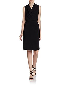 Josie Natori Jersey Cowlneck Dress