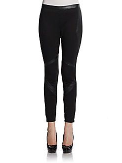 W118 by Walter Baker Faux Leather Trimmed Leggings
