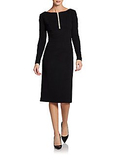 Carolina Herrera Stretch Wool Sliver Dress