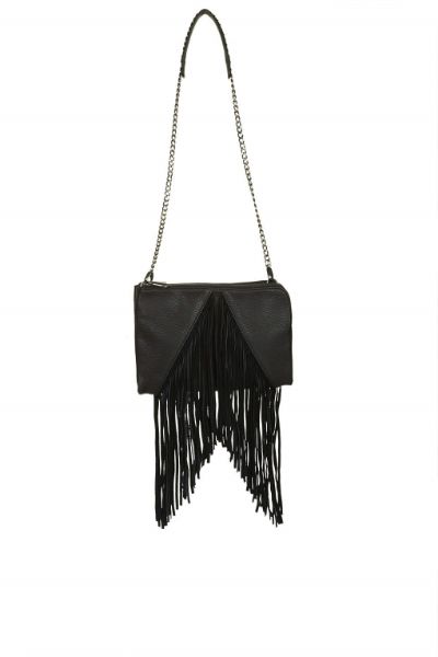 Topshop Faux Suede Tassel Clutch