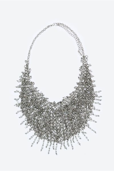 Zara Metal Mesh and Crystal Necklace