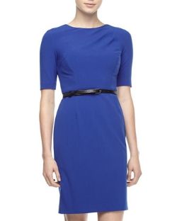 Ivy and Blue Bi-Stretch Belted Dress