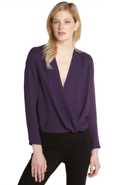 Halston Heritage Long Sleeve Silk Blouse