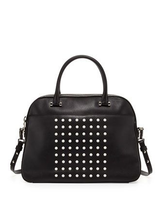 Milly Studded Leather Satchel Bag