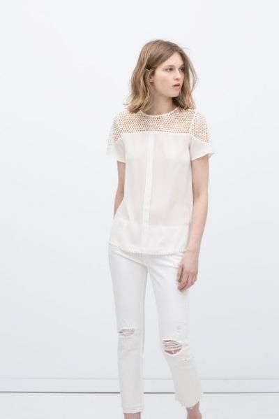 Zara Combined Guipure Lace Top