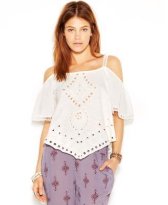 Free People Toosaloosa Slub Dahlia Eyelet Top
