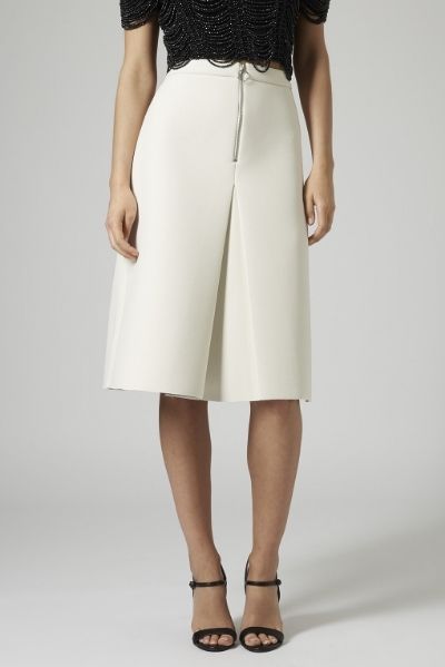 Topshop Inverted Pleated Zip Skirt