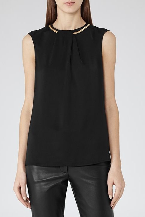 REISS Sapela Chain Neck Top