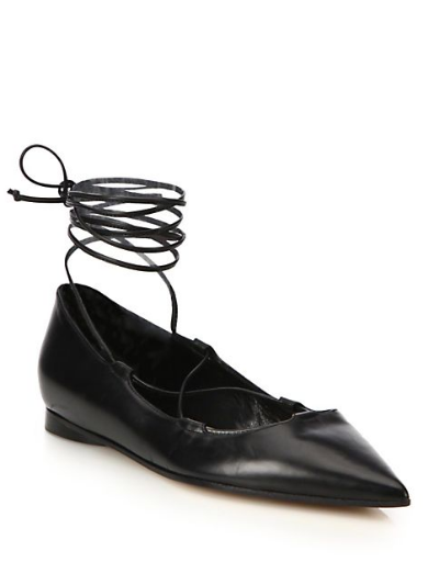 Michael Kors Kallie Lace-Up Leather Flats