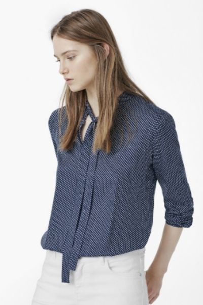 Mango Tie-Neck Blouse
