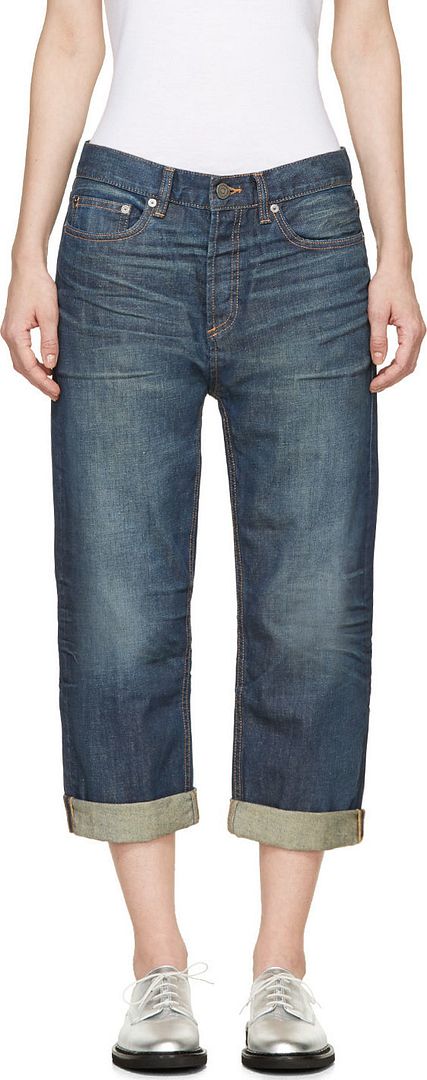 Marc by Marc Jacobs Blue Boyfriend Crop Annie Jeans