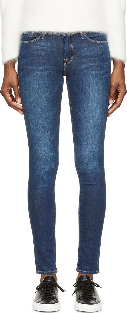 Frame Denim Blue Le Skinny De Jeanne Jeans