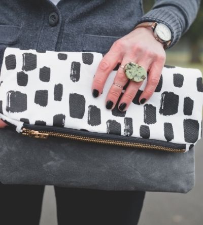 Such Sweet Tierney Dotted Canvas Clutch