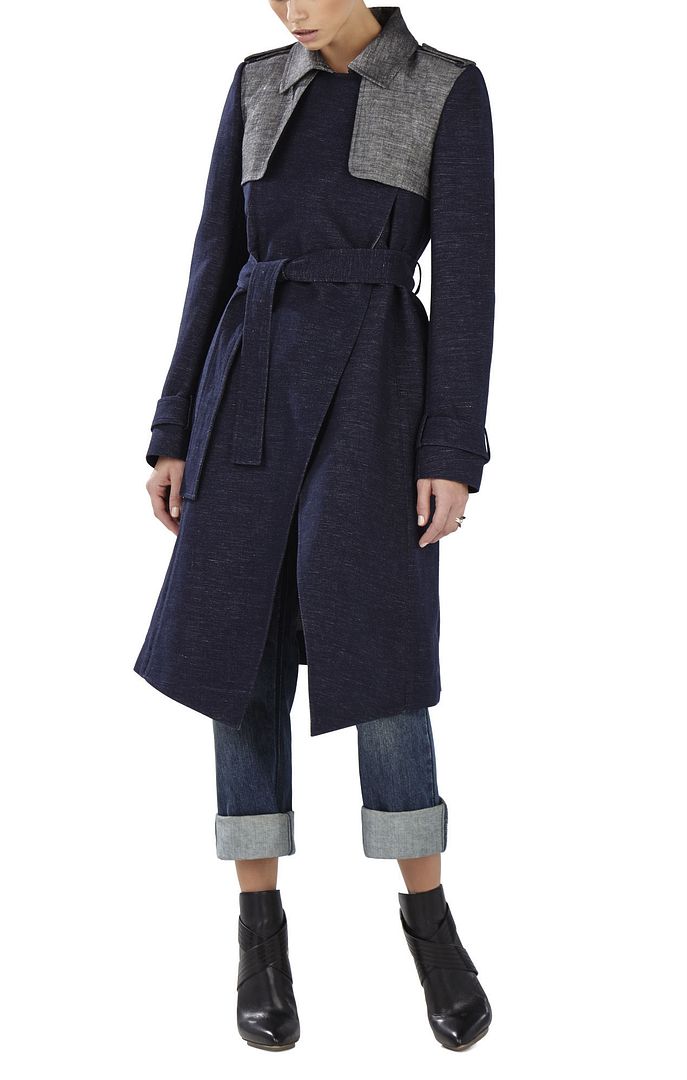 BCBGMAXAZRIA Henri Drape Front Trench Coat