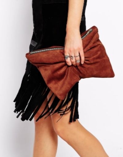 ASOS Milk It Suede Tan Clutch