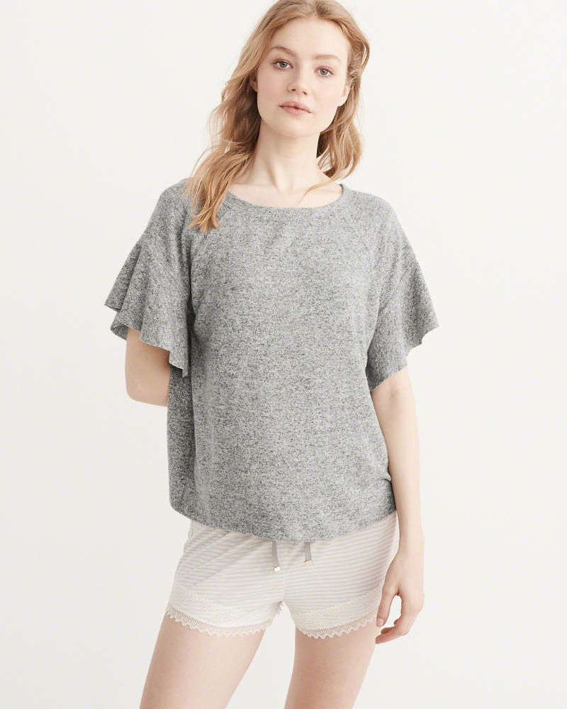 Flutter Sleeve Tee in Grey