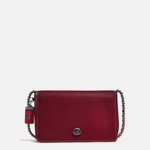 Coach 1941 Dinky 24 in glovetanned leather - black copper/ bordeaux